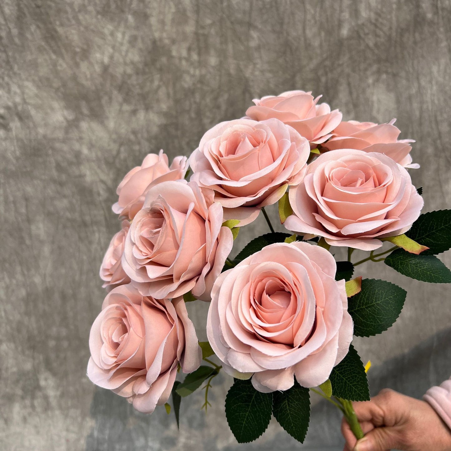 Uniquelina Artificial Rose and Flower Bouquets 9 Bunches Fake Summer Flowers Outdoor Greenery Decor for Wedding Home Office-Orange