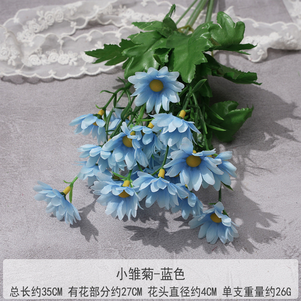Uniquelina High Quality Single Artificial Ball Chrysanthemum Silk Chrysanthemum with Flocking Stems Flowers for Decoration