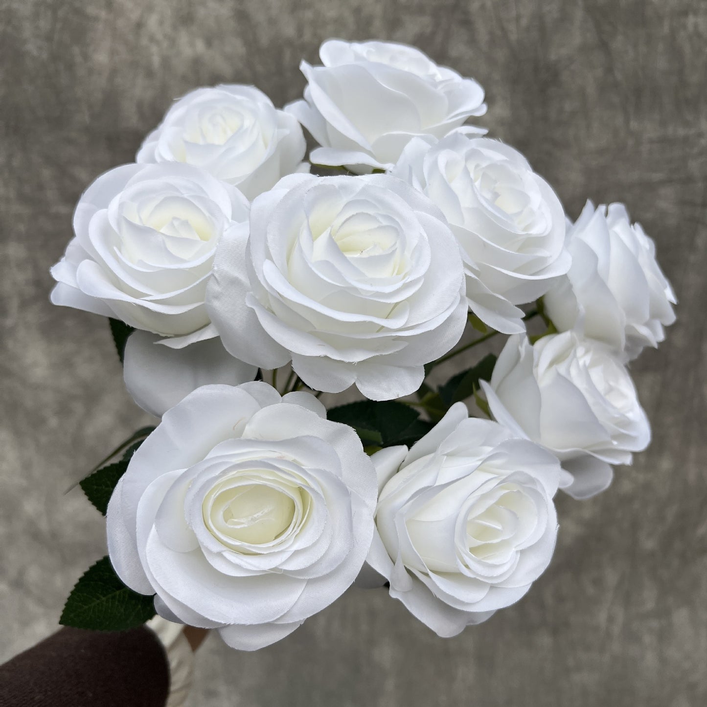 Uniquelina Artificial Rose and Flower Bouquets 9 Bunches Fake Summer Flowers Outdoor Greenery Decor for Wedding Home Office-Orange