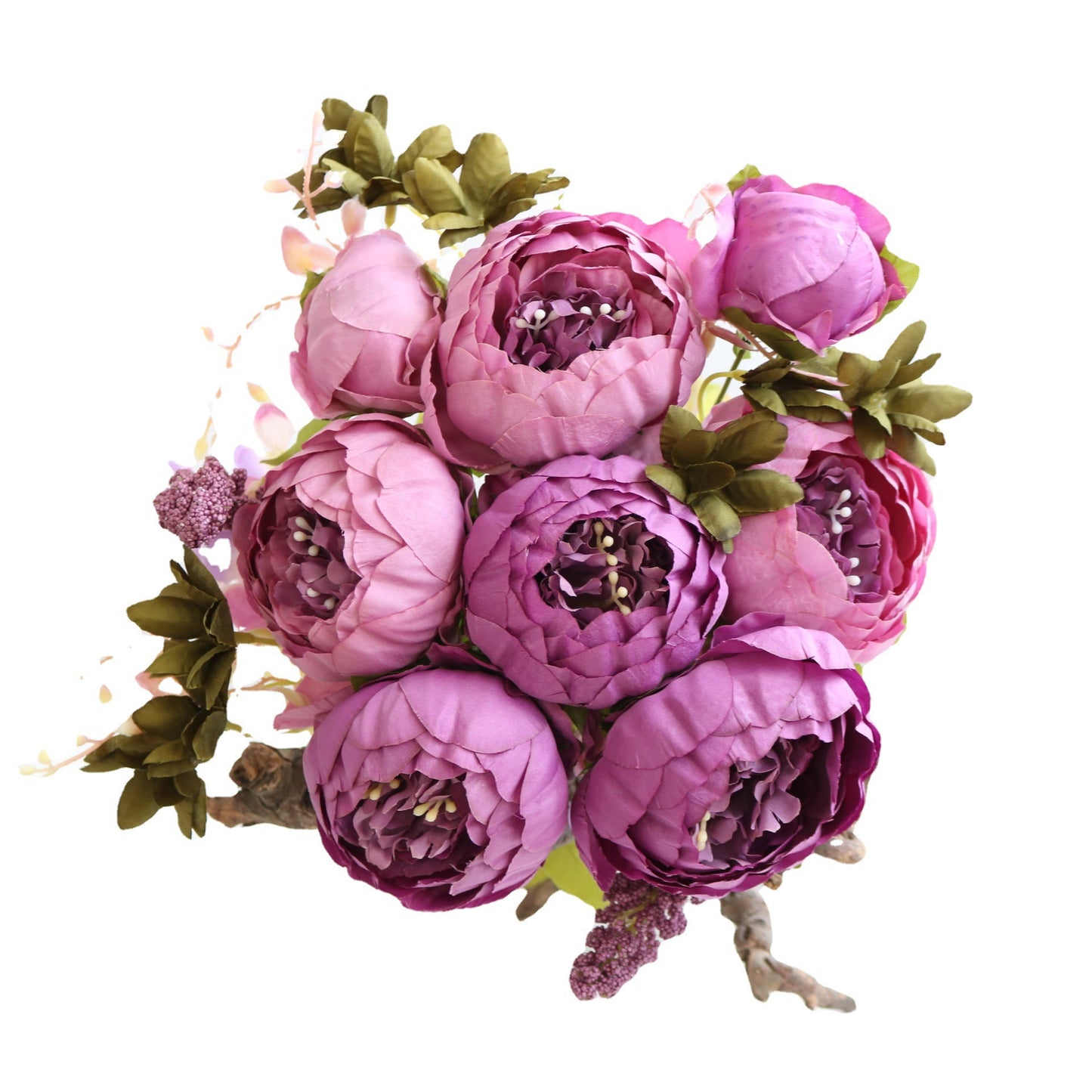 Uniquelina – Bouquet de pivoines artificielles en soie, 1 lot, accessoires de décoration pour la maison, fausses plantes pour fête de mariage, DIY