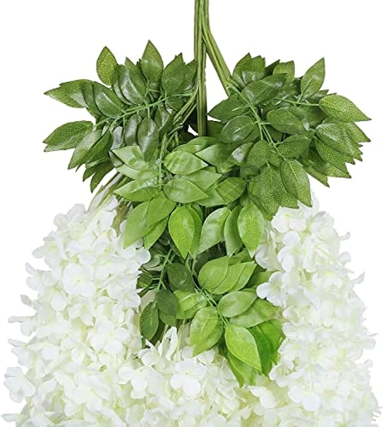 Wisteria Hanging Flowers 12 Pack Fake Flower Garland Artificial Wisteria Vines Rattan Silk Flower String Wedding Party Wall Decorations,Bluetions DIY Scrapbook Supplies
