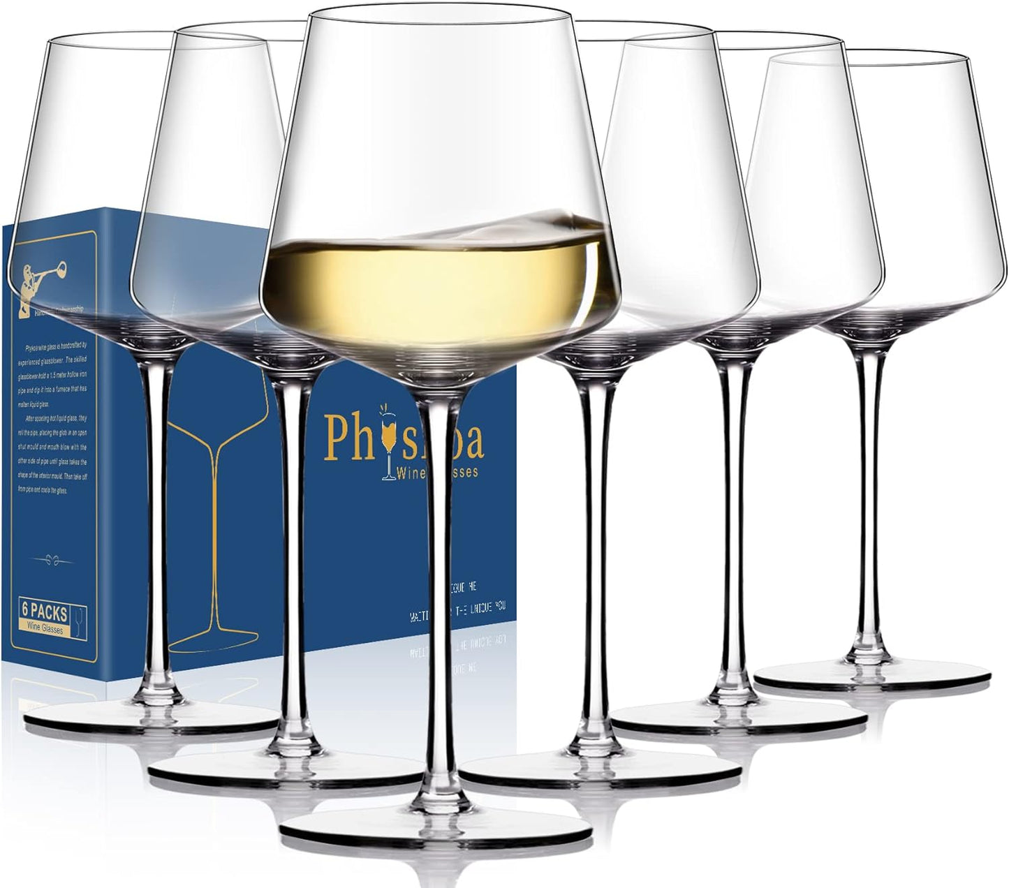Wine glasses Crystal Square wine glasses with flat bottom,Big wine glasses for full-bodied wine gifts for Wedding,Bridal Shower 500ml-855ml