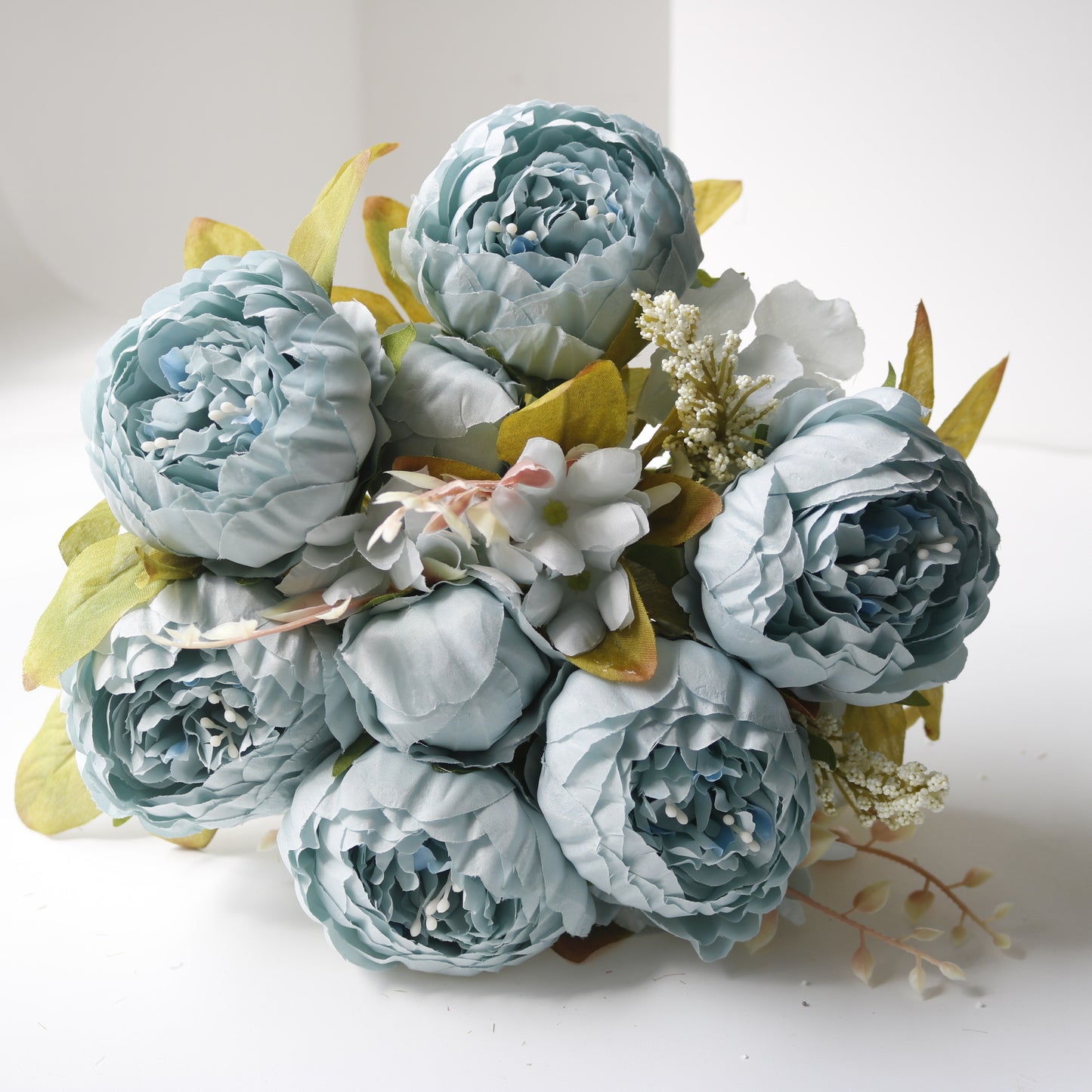 Uniquelina – Bouquet de pivoines artificielles en soie, 1 lot, accessoires de décoration pour la maison, fausses plantes pour fête de mariage, DIY