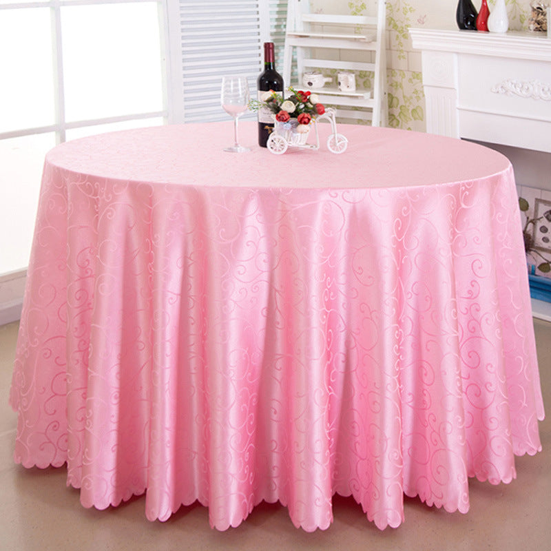White Tablecloth party Round Table Cover Wholesale Elegant Solid Table Cloths foding Event Party Hotel Decoration