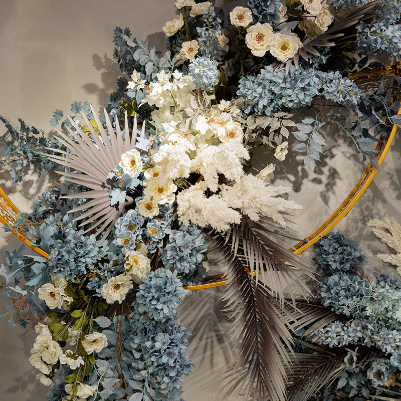 Fleurs artificielles de mariage série bleue, arrangements de centres de table, fleurs de fête de rêve, fête prénatale, décorations de rêve bleues pour la maison (bleu)