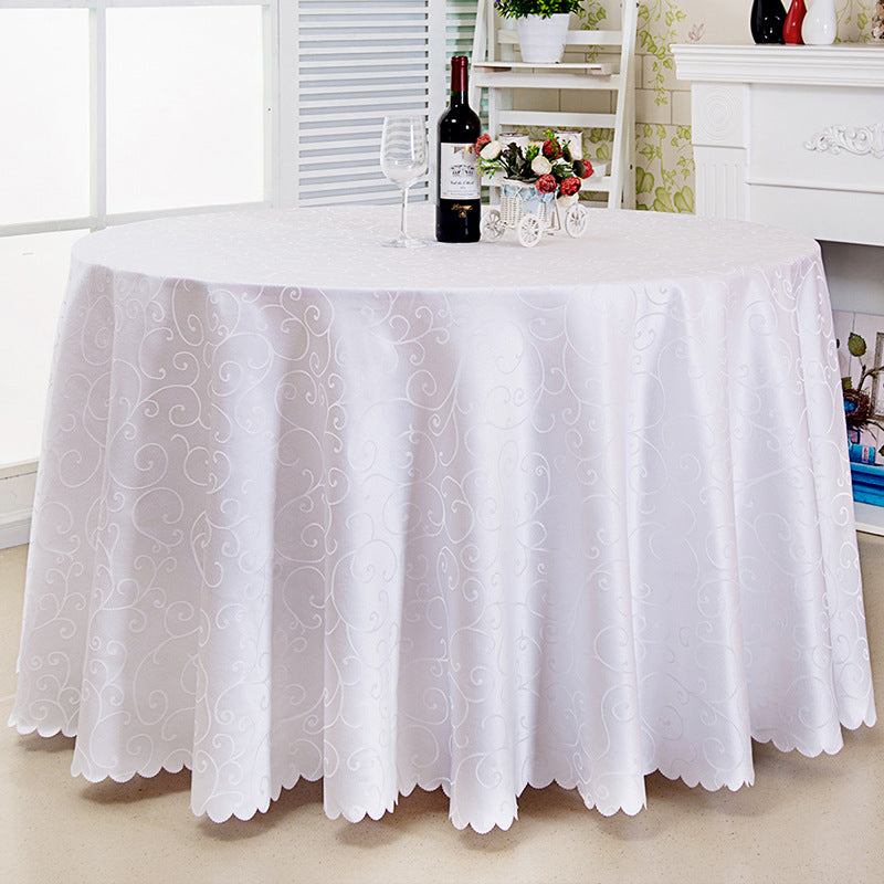 White Tablecloth party Round Table Cover Wholesale Elegant Solid Table Cloths foding Event Party Hotel Decoration