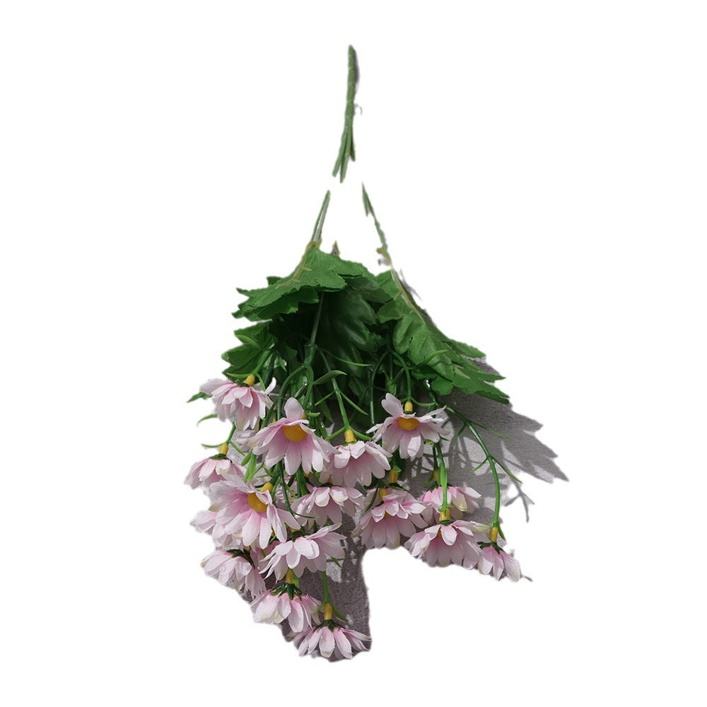 Uniquelina High Quality Single Artificial Ball Chrysanthemum Silk Chrysanthemum with Flocking Stems Flowers for Decoration