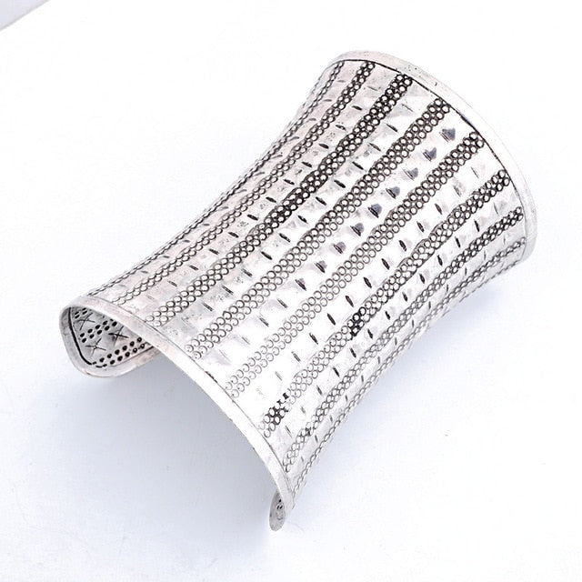 Dayoff 30 Styles European Punk Big Wide Cuff Bracelet for Women Men Open Ajustable Carved Flower Snake Animal Bangle Jewelry