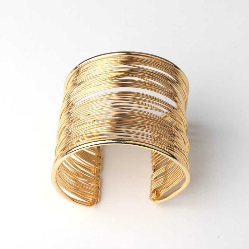 Dayoff 30 Styles European Punk Big Wide Cuff Bracelet for Women Men Open Ajustable Carved Flower Snake Animal Bangle Jewelry