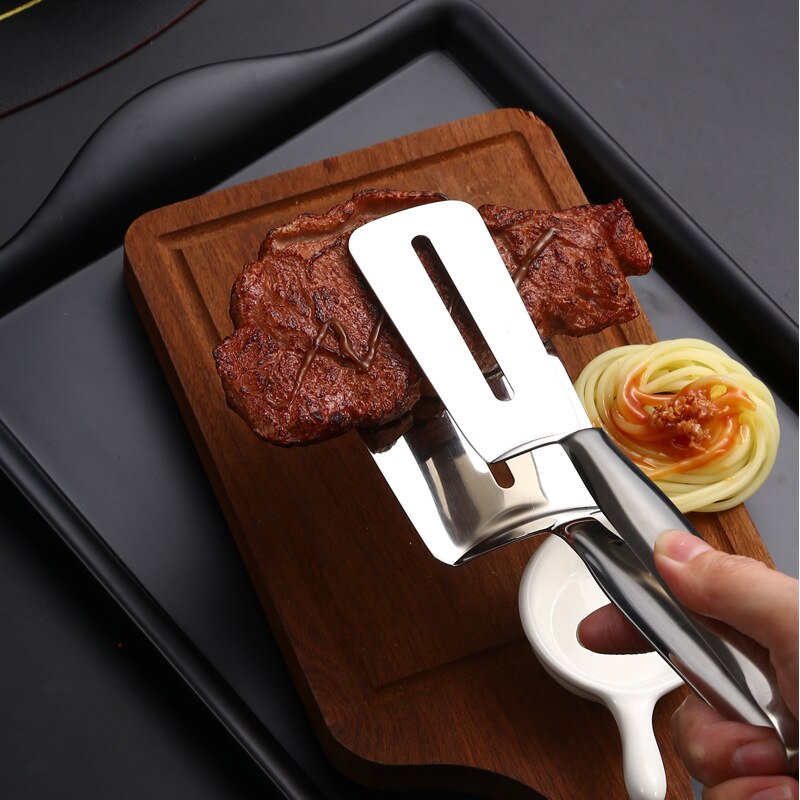 Ibyuma bitagira umuyonga Ibitonyanga Ibiribwa BBQ Umugati Salade Clip Igikoni Guteka Gukaranga Spatula Buffet Gukora ibikoresho byo mu gikoni