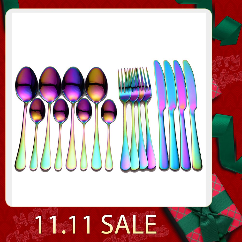 Tablewellware Golden Cutlery Fork Spoon Knife Set Golden Tableware Stainless Steel Cutlery Golden Fork Spoon Dinnerware Set