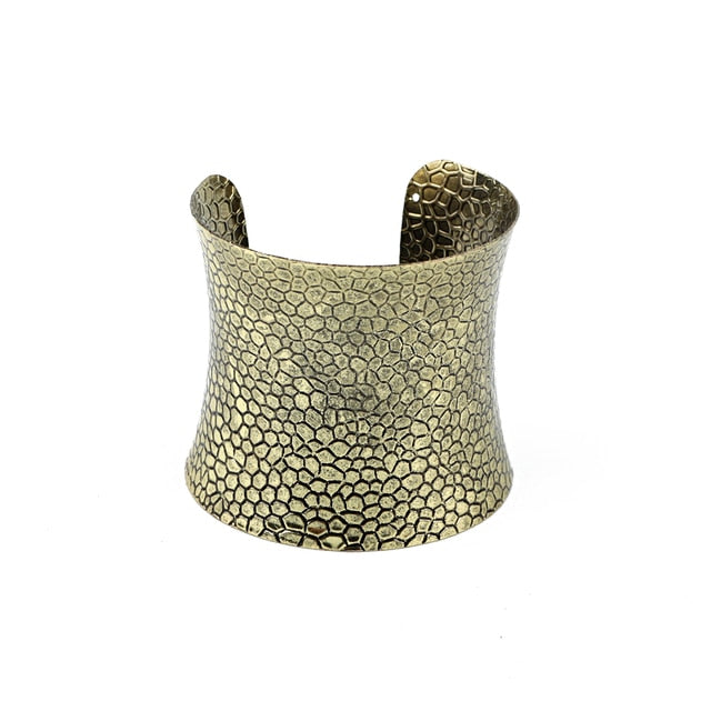 Dayoff 30 Styles European Punk Big Wide Cuff Bracelet for Women Men Open Ajustable Carved Flower Snake Animal Bangle Jewelry