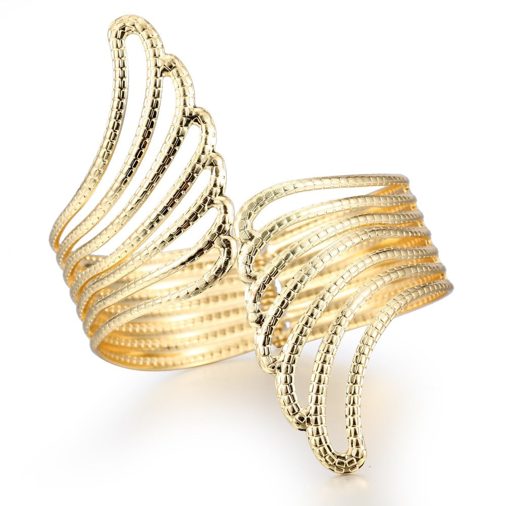 Dayoff 30 Styles European Punk Big Wide Cuff Bracelet for Women Men Open Ajustable Carved Flower Snake Animal Bangle Jewelry