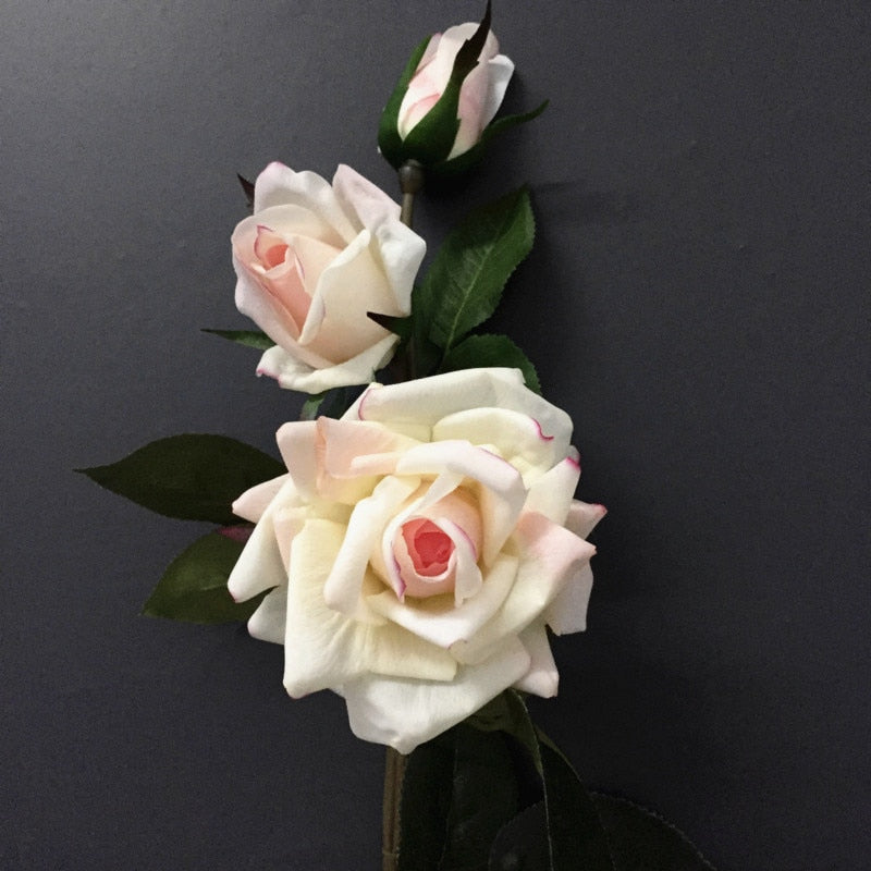 3 heads Artificial Real Touch Rose Flowers Decoration Fresh rose Artificial Flowers latex roses for wedding bouquet decoration