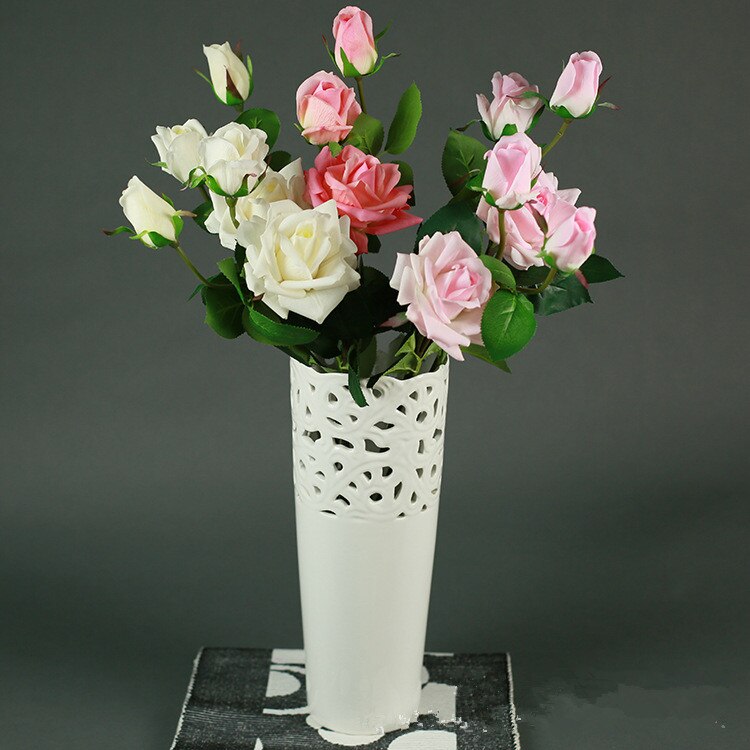 3 heads Artificial Real Touch Rose Flowers Decoration Fresh rose Artificial Flowers latex roses for wedding bouquet decoration