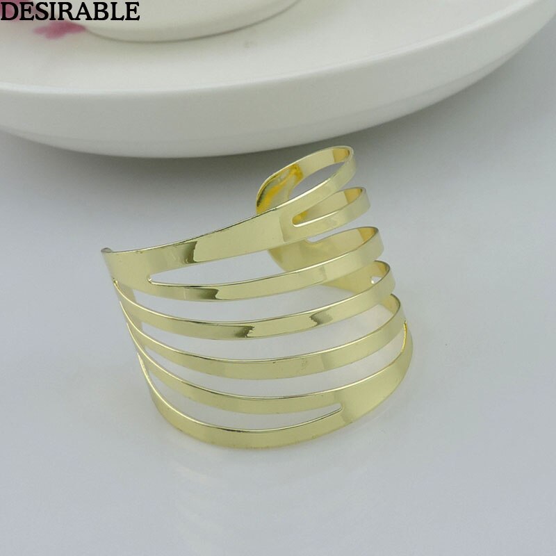 12Pcs/Set Metal Napkin Rings Hotel Banquet Dinner Table Decoration Supplies Party Tableware Serviette Holder Gold Napkin Buckle