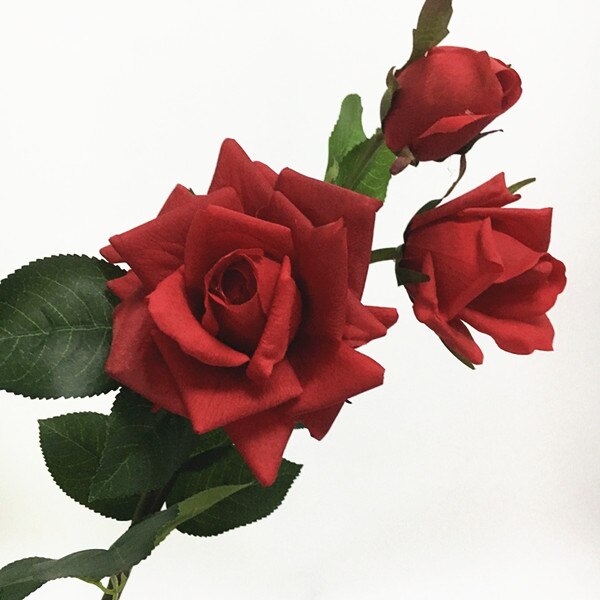 3 heads Artificial Real Touch Rose Flowers Decoration Fresh rose Artificial Flowers latex roses for wedding bouquet decoration