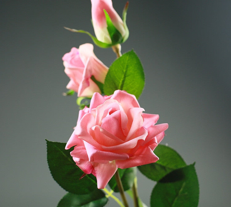3 heads Artificial Real Touch Rose Flowers Decoration Fresh rose Artificial Flowers latex roses for wedding bouquet decoration