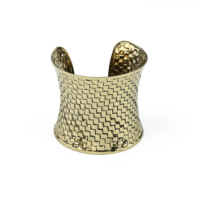 Dayoff 30 Styles European Punk Big Wide Cuff Bracelet for Women Men Open Ajustable Carved Flower Snake Animal Bangle Jewelry