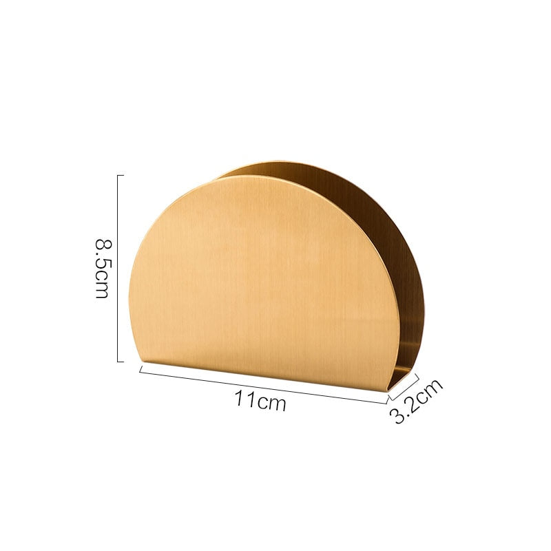 Nordic Home And Wedding Decoration Table Napkin Holder Rack Gold Plated 304 Stainless Steel Storage Tower Holder For Hotel