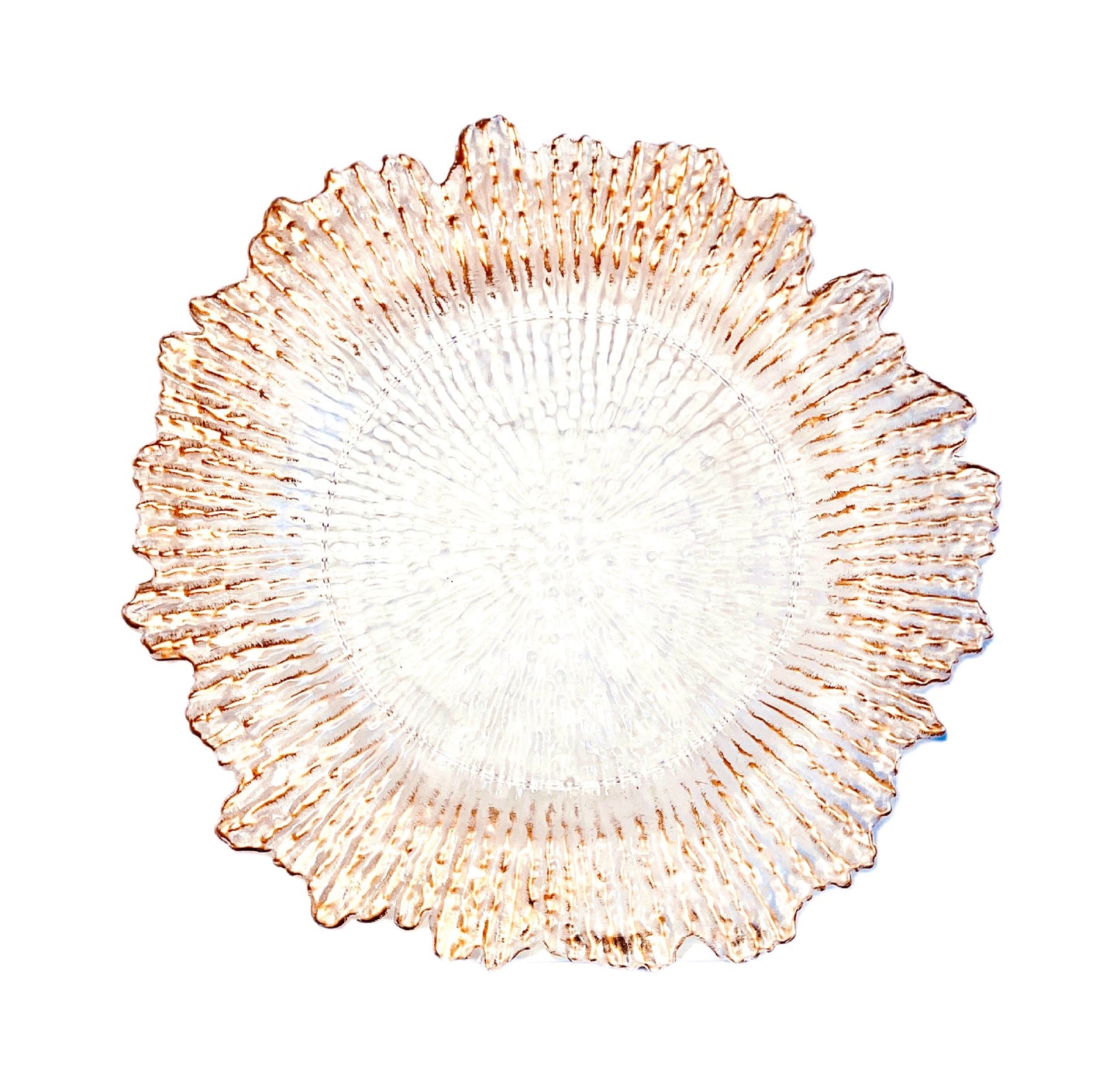 Uniquelina vente en gros assiettes de chargeur à bord rond en plastique de 13 pouces assiettes de chargeur en plastique doré de récif rond doré pour le dîner, le mariage, la fête, la décoration d'événements.