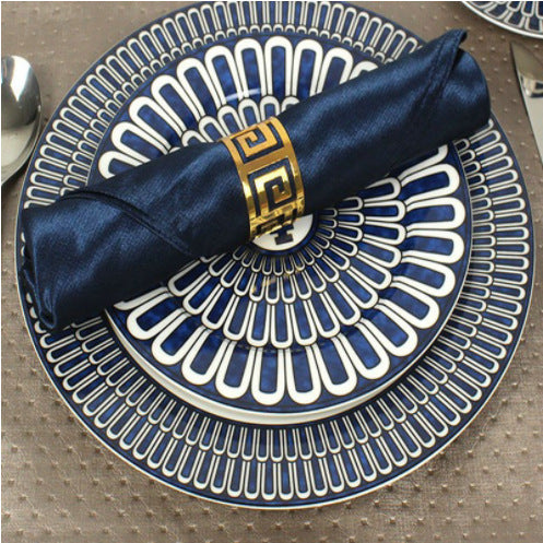 Royal Satin Napkins 20x20 Inch Wedding Napkins, Scalloped Elegant Dinner Napkins Square Table Napkins Decor, Silky Satin Cloth Napkins for Restaurant Banquet Graduation Party