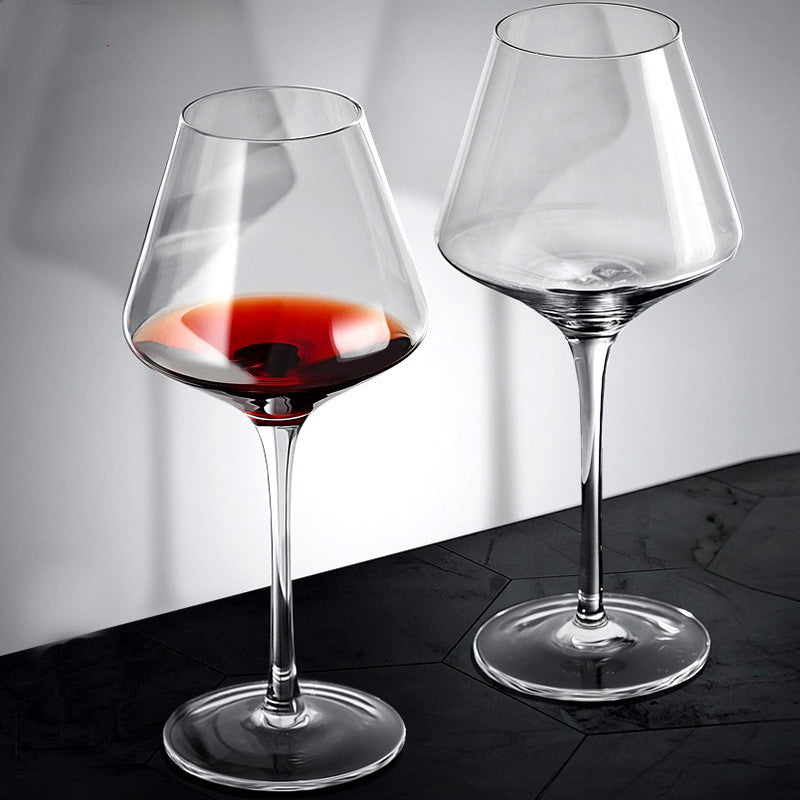 Wine glasses Crystal Square wine glasses with flat bottom,Big wine glasses for full-bodied wine gifts for Wedding,Bridal Shower 500ml-855ml