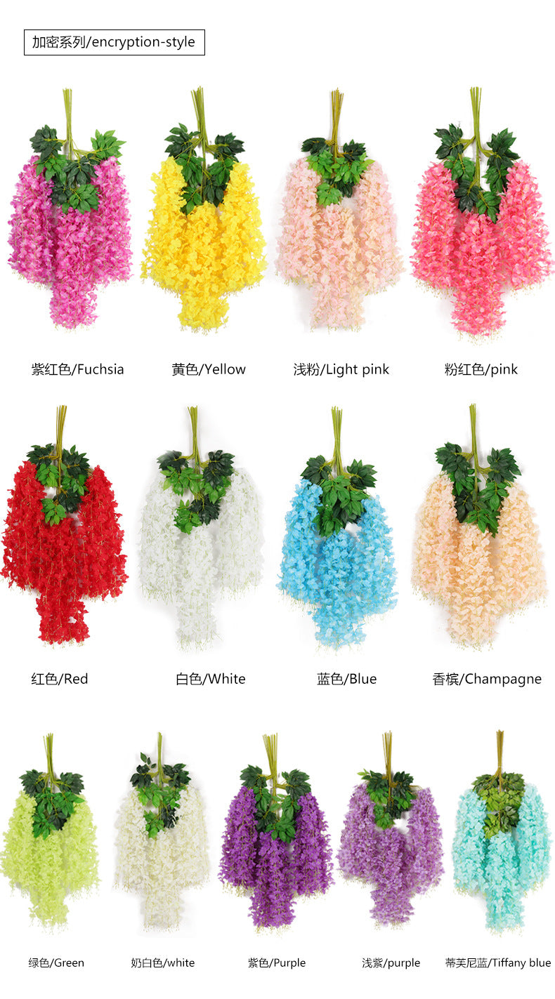 Wisteria Hanging Flowers 12 Pack Fake Flower Garland Artificial Wisteria Vines Rattan Silk Flower String Wedding Party Wall Decorations,Bluetions DIY Scrapbook Supplies