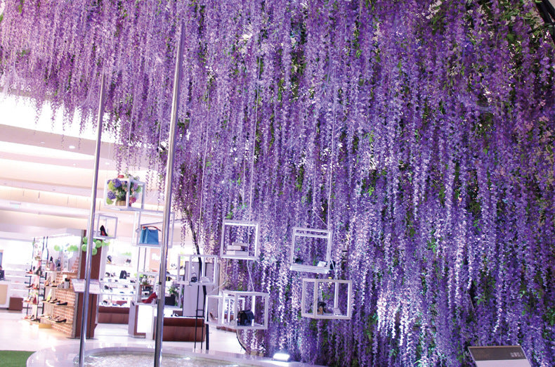 Wisteria Hanging Flowers 12 Pack Fake Flower Garland Artificial Wisteria Vines Rattan Silk Flower String Wedding Party Wall Decorations,Bluetions DIY Scrapbook Supplies