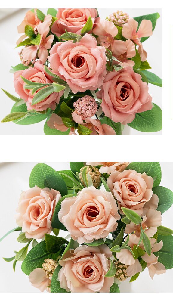 Rose Artificial Flower7 branches rose Fake Flower for Wedding Decoration Flowers Home Garden Decor