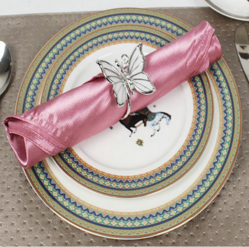 Royal Satin Napkins 20x20 Inch Wedding Napkins, Scalloped Elegant Dinner Napkins Square Table Napkins Decor, Silky Satin Cloth Napkins for Restaurant Banquet Graduation Party