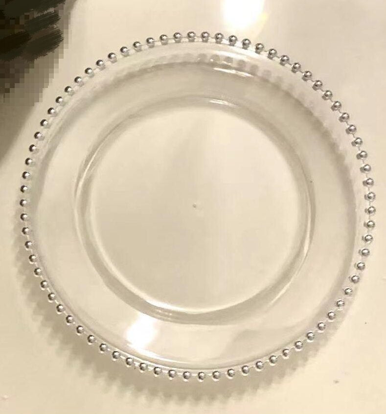 13inch Round plastic Rim Charger Plates Gold Round Reef plastic Charger Plates for Dinner,Wedding,Party,Event Decoration.