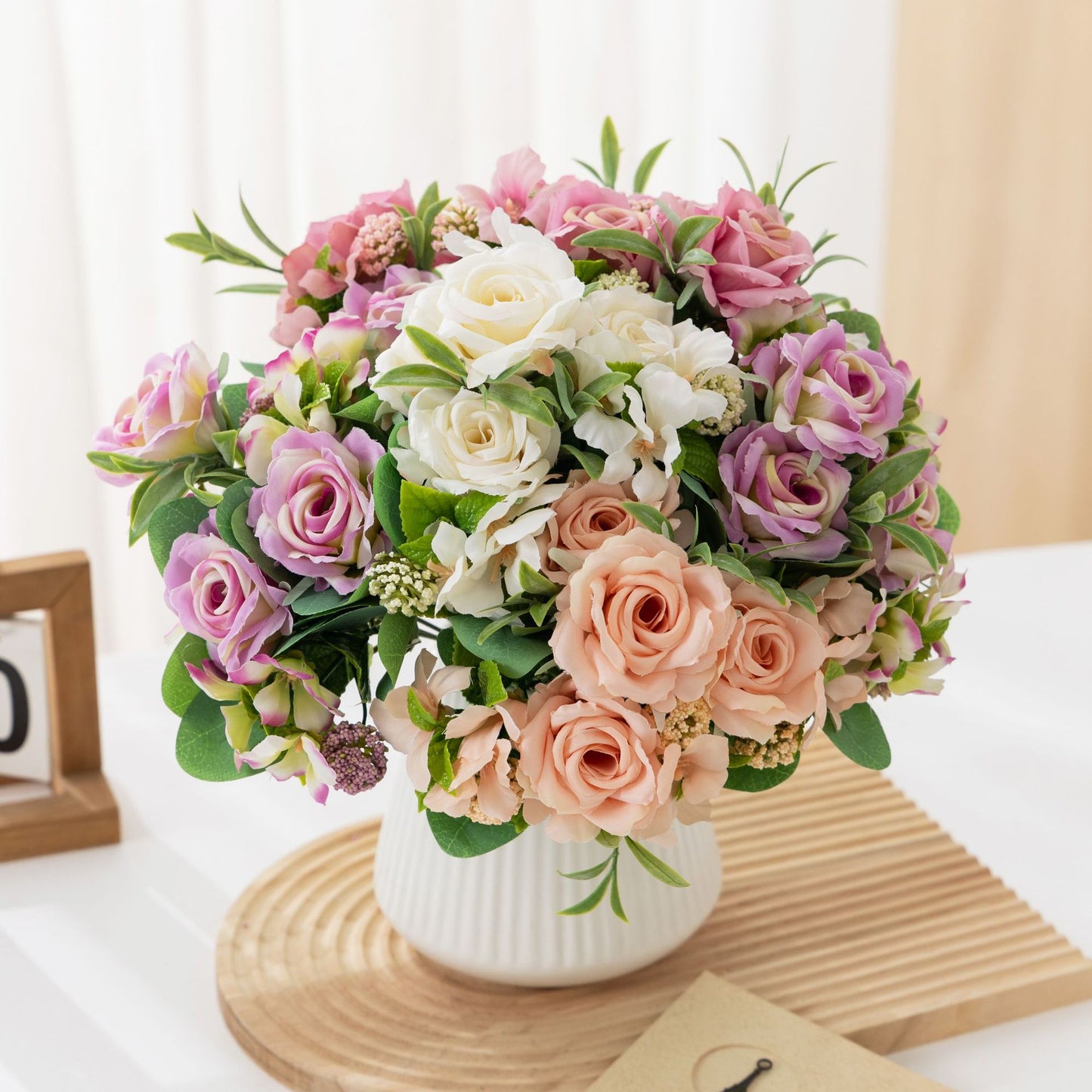 Rose Artificial Flower7 branches rose Fake Flower for Wedding Decoration Flowers Home Garden Decor