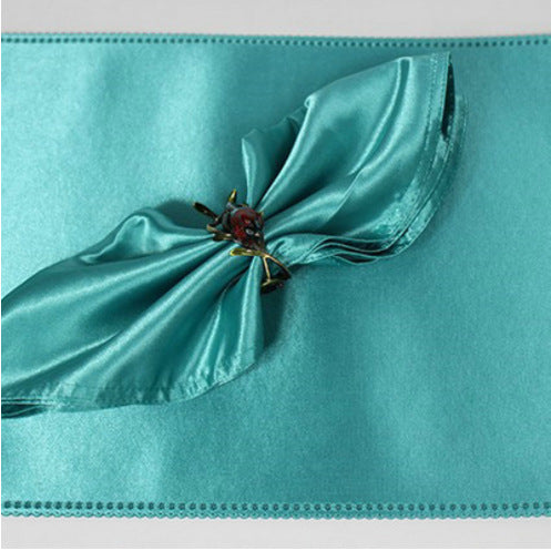 Royal Satin Napkins 20x20 Inch Wedding Napkins, Scalloped Elegant Dinner Napkins Square Table Napkins Decor, Silky Satin Cloth Napkins for Restaurant Banquet Graduation Party