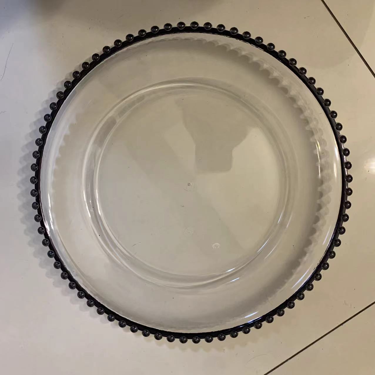 13inch Round plastic Rim Charger Plates Gold Round Reef plastic Charger Plates for Dinner,Wedding,Party,Event Decoration.