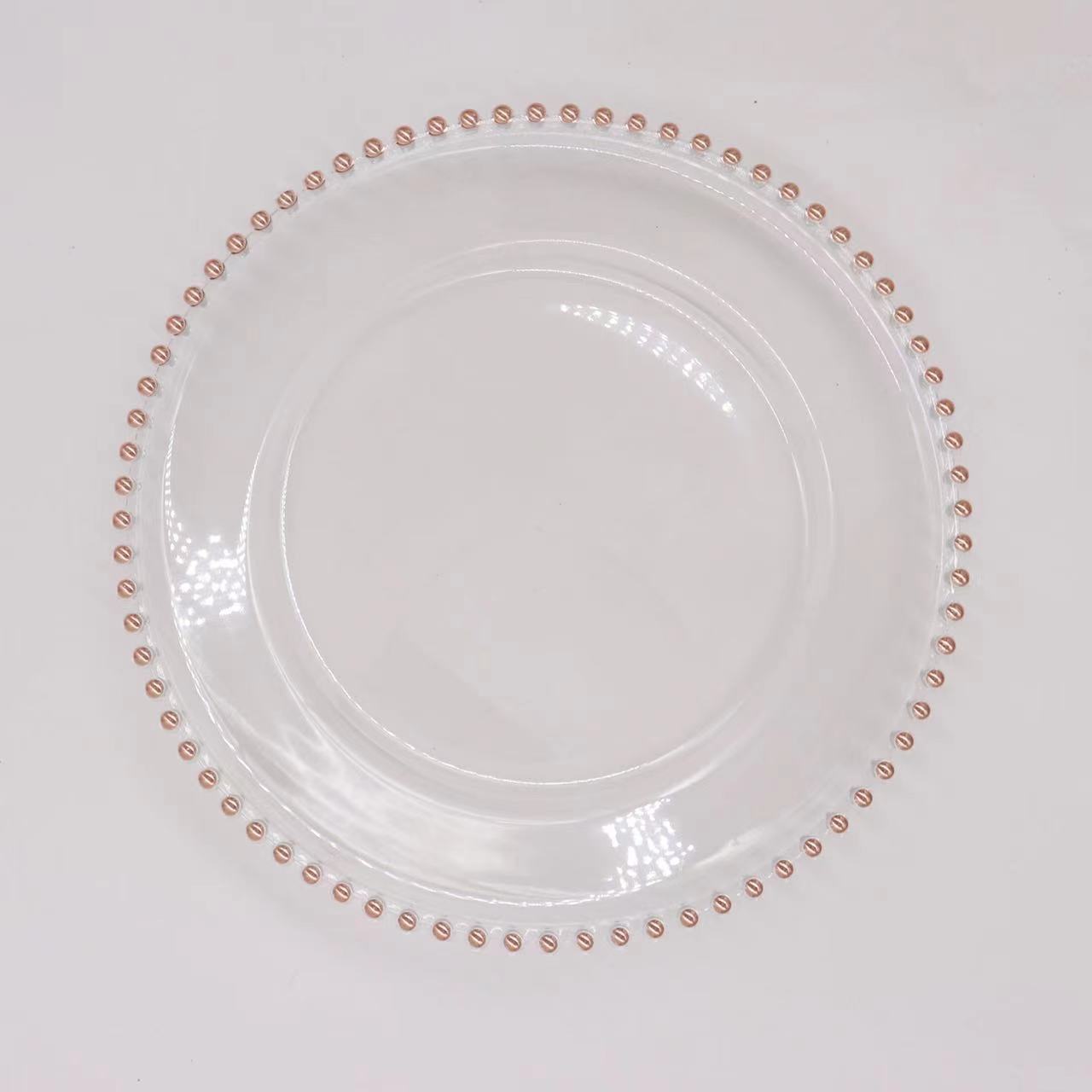 13inch Round plastic Rim Charger Plates Gold Round Reef plastic Charger Plates for Dinner,Wedding,Party,Event Decoration.