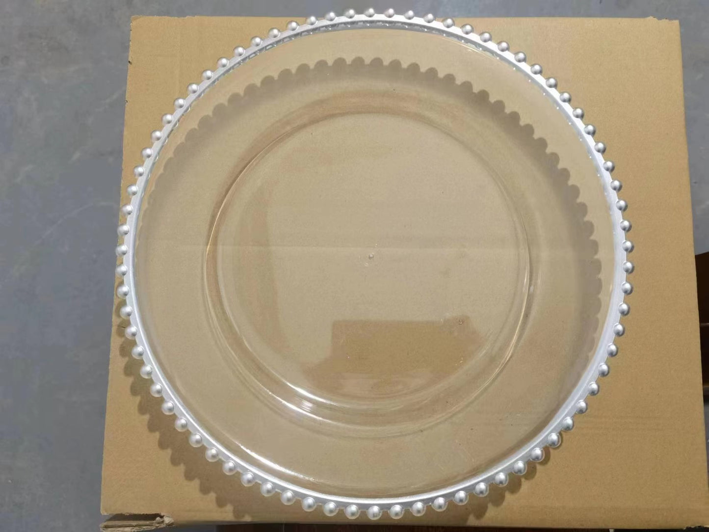 13inch Round plastic Rim Charger Plates Gold Round Reef plastic Charger Plates for Dinner,Wedding,Party,Event Decoration.