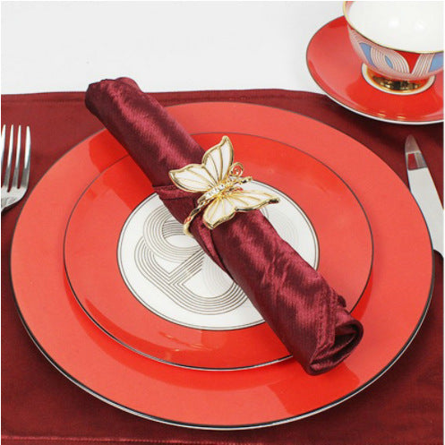 Royal Satin Napkins 20x20 Inch Wedding Napkins, Scalloped Elegant Dinner Napkins Square Table Napkins Decor, Silky Satin Cloth Napkins for Restaurant Banquet Graduation Party