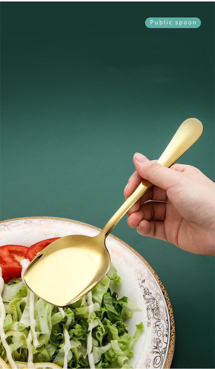 Thicken Kitchen Dinner Dish Soup Rice Western Restaurant Bar Public Spoon Large Stainless Steel Round Head Buffet Serving Spoon