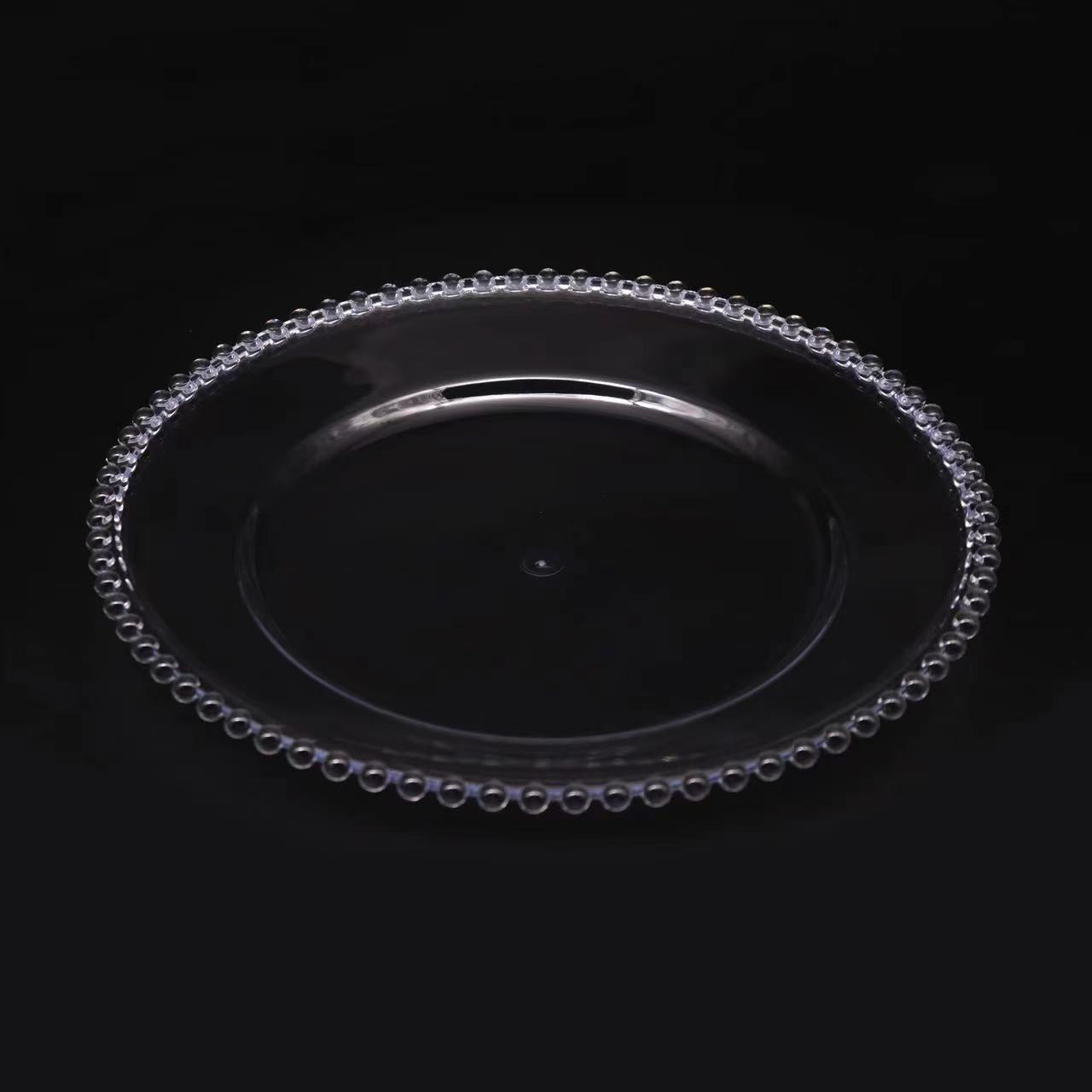 13inch Round plastic Rim Charger Plates Gold Round Reef plastic Charger Plates for Dinner,Wedding,Party,Event Decoration.