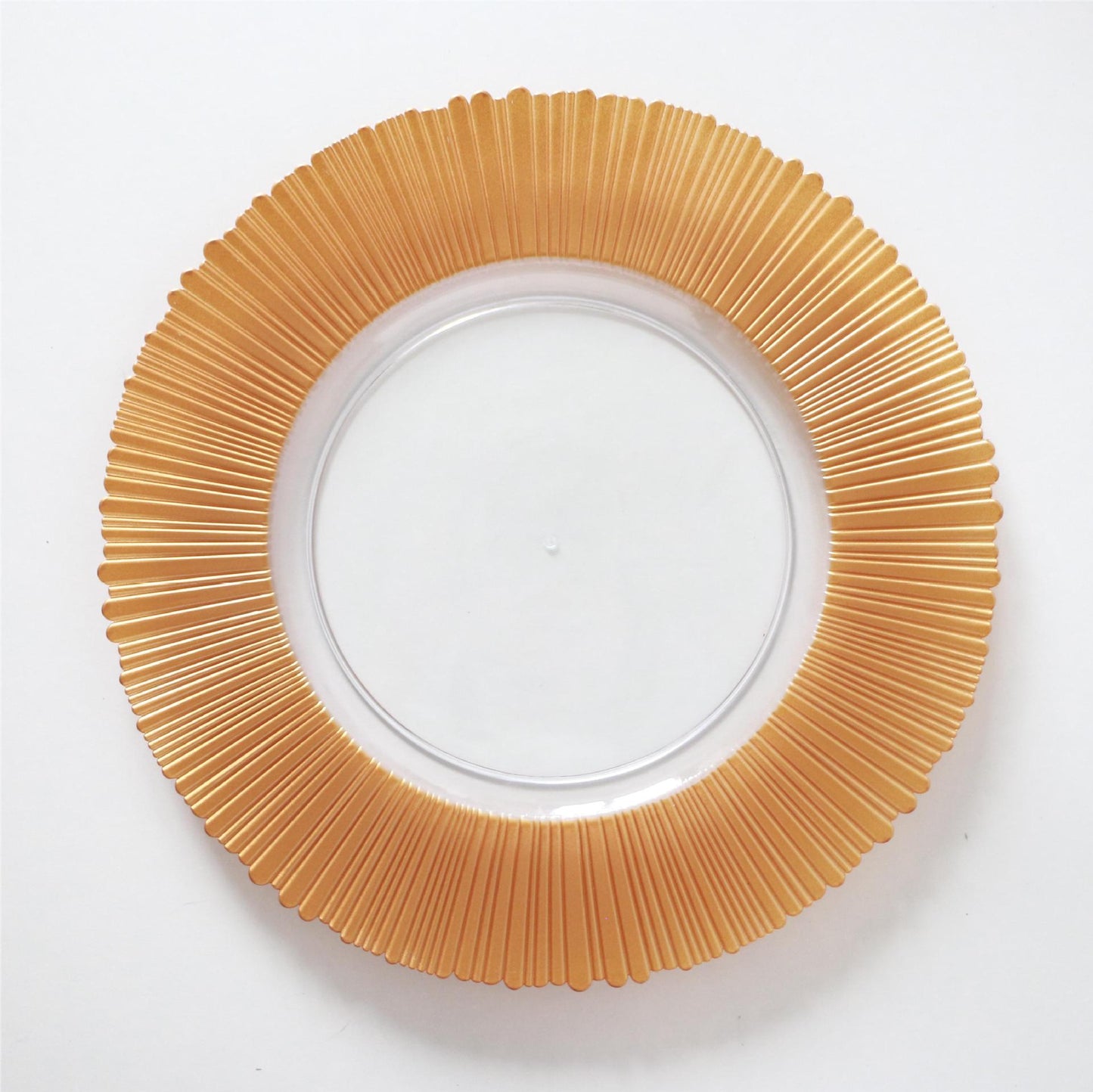 Uniquelina igurisha 13inch Yumuzingi wa plastike Rim Charger Amasahani Zahabu Round Reef Zahabu Amashanyarazi Amasahani yo Gusangira, Ubukwe, Ibirori, Imitako.