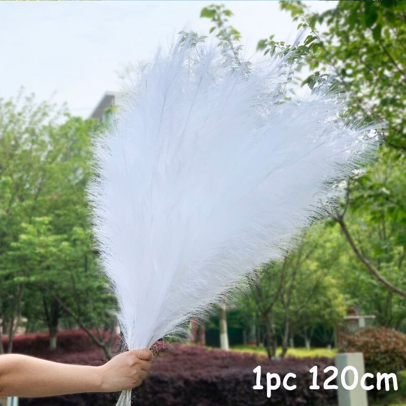 70-120cm Artificial Pampas Grass Branch Fake Bulrush Fake Plant Flowers Reed Pantas Wedding Party Home Decoration DIY Bouquet