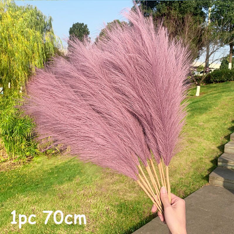 70-120cm Artificial Pampas Grass Branch Fake Bulrush Fake Plant Flowers Reed Pantas Wedding Party Home Decoration DIY Bouquet