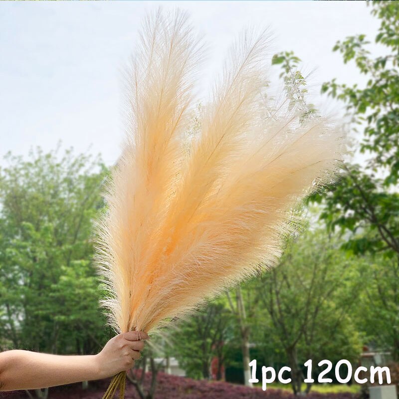 70-120cm Artificial Pampas Grass Branch Fake Bulrush Fake Plant Flowers Reed Pantas Wedding Party Home Decoration DIY Bouquet