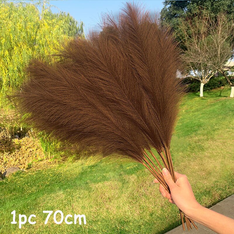 70-120cm Artificial Pampas Grass Branch Fake Bulrush Fake Plant Flowers Reed Pantas Wedding Party Home Decoration DIY Bouquet