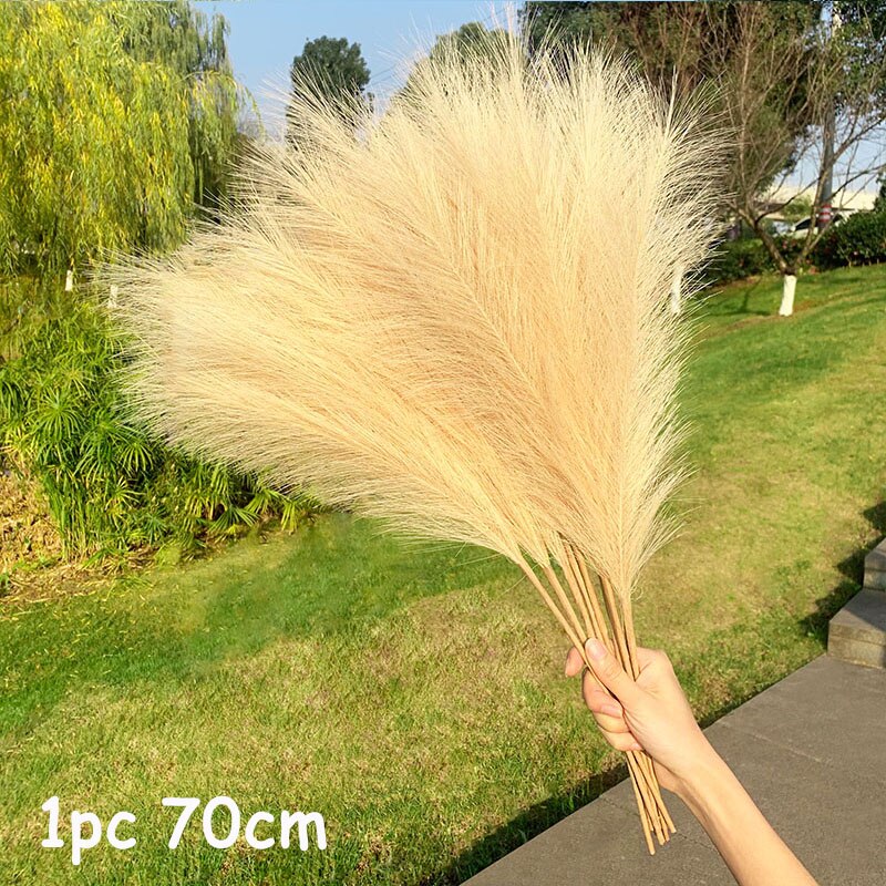 70-120cm Artificial Pampas Grass Branch Fake Bulrush Fake Plant Flowers Reed Pantas Wedding Party Home Decoration DIY Bouquet