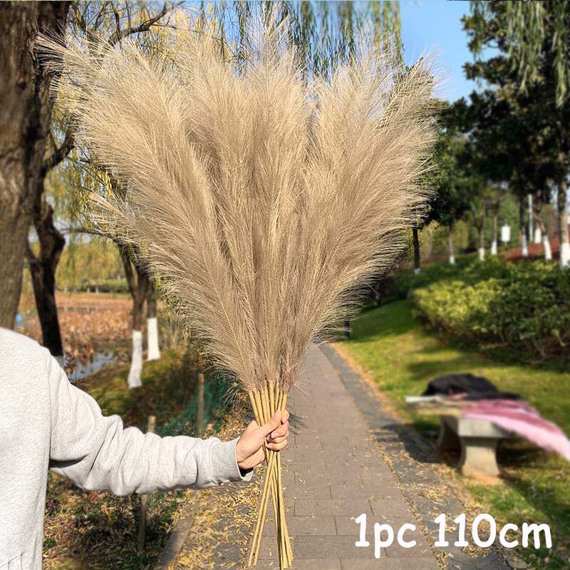 70-120cm Artificial Pampas Grass Branch Fake Bulrush Fake Plant Flowers Reed Pantas Wedding Party Home Decoration DIY Bouquet
