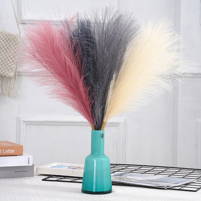 70-120cm Artificial Pampas Grass Branch Fake Bulrush Fake Plant Flowers Reed Pantas Wedding Party Home Decoration DIY Bouquet
