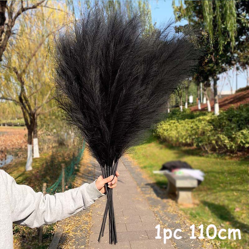 70-120cm Artificial Pampas Grass Branch Fake Bulrush Fake Plant Flowers Reed Pantas Wedding Party Home Decoration DIY Bouquet