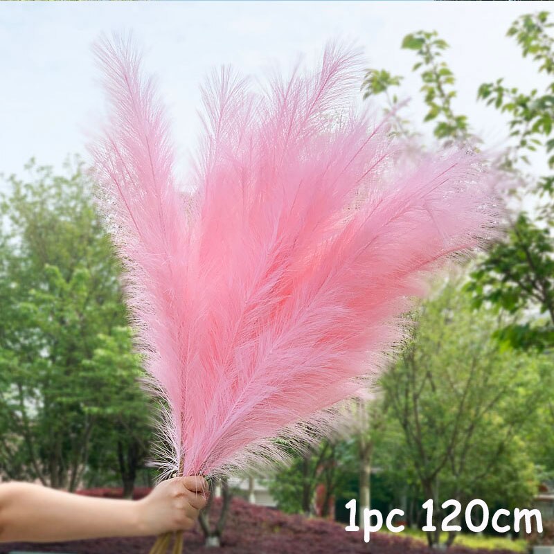 70-120cm Artificial Pampas Grass Branch Fake Bulrush Fake Plant Flowers Reed Pantas Wedding Party Home Decoration DIY Bouquet